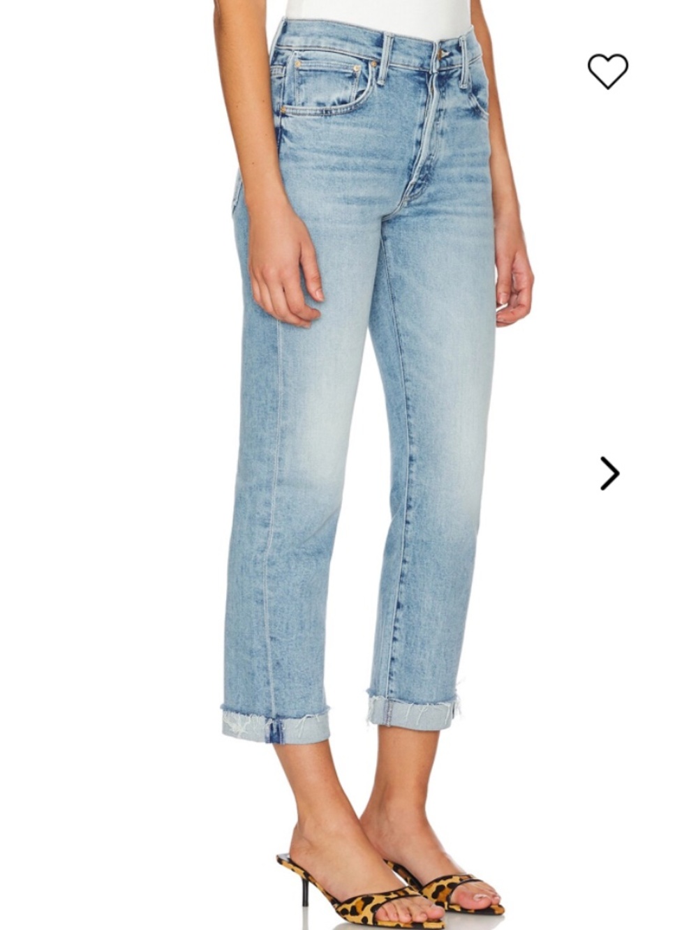 MOTHER The Scrapper Cuff Ankle‎ Fray Sneak Peek Blue Denim Jeans Sz 33